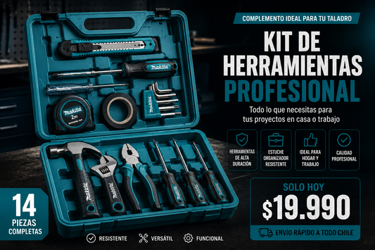 KIT DE HERRAMIENTAS PROFESIONAL 14 PIEZAS